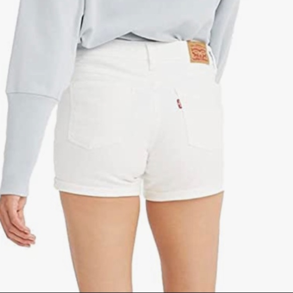 Levi’s white denim shorts